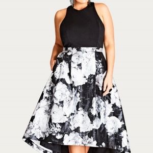 City Chic Victoria Printed Fit & Flare Dress